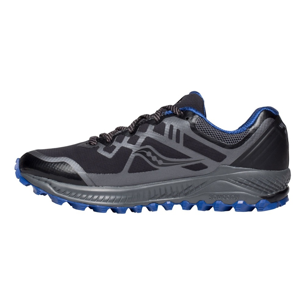 NEW!! Saucony Men's Peregrine 8 Gortex Black/Grey/Blue Trail Running Shoes 11M